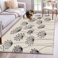 thumbnail image 1 of Farmhouse Dandelion Area Rugs 4'x6', Washable Small Throw Rugs for Office Bathroom, Spring Modern Country Flower Black Beige Indoor Outdoor Rug Non-Slip Low Pile Carpet Runner Reversible Floor Mats, 1 of 8
