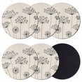 thumbnail image 1 of Farmhouse Dandelion Coasters Set of 6, Absorbent Coasters for Drinks, Spring Modern Minimalist Country Flower Coaster for Desk Coffee Table Protection, Home Decor House Warming Gifts 4", 1 of 8