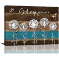thumbnail image 1 of Farmhouse Dandelion Decor Wall Art God Says You Are Scripture Wall Decor Rustic Hummingbird Canvas Pictures Framed Artwork for Bathroom Living Room Bedroom Office 16''''x12'''', 1 of 6