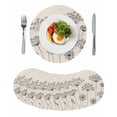 thumbnail image 1 of Farmhouse Dandelion Round 13 Inch Placemats Set of 8, Spring Modern Minimalist Country Flower HeatResistant Non Slip Place Mats for Dining Table, Wipeable Braided Kitchen Table Mats for Housewarming, 1 of 9