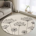 thumbnail image 1 of Farmhouse Dandelion Round Rug 4ft Washable Circle Entryway Rugs Non Slip Spring Modern Minimalist Country Flower Area Rug Indoor Floor Carpet for Bedroom Kitchen Living Room Home Office Dining Room, 1 of 8