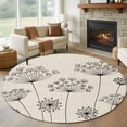 thumbnail image 1 of Farmhouse Dandelion Round Rug 6ft Washable Circle Kitchen Rugs Non Slip Spring Modern Minimalist Country Flower Large Area Rug Indoor Floor Carpet for Bedroom Living Room Home Office Dining Room, 1 of 8