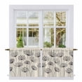 thumbnail image 1 of Farmhouse Dandelion Tier Curtains 36 Inch Length, Spring Modern Country Flower Black Beige Cafe Short Curtains for Bathroom Sink, Small Kitchen Curtain Light Filtering Drapes 2 Panels 27.5"Wx36"L, 1 of 8