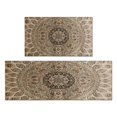 thumbnail image 1 of Farmhouse Dark Brown Boho Rugs and Mats Non Skid Washable Absorbent Microfiber Soft Kitchen Mat for Floor Set Of 2 Decor Stain Resistant 17"x47"+17"x30", 1 of 7