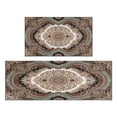 thumbnail image 1 of Farmhouse Dark Brown Boho Rugs and Mats Non Skid Washable Absorbent Microfiber Soft Kitchen Mat for Floor Set Of 2 Decor Stain Resistant 17"x47"+17"x30", 1 of 7
