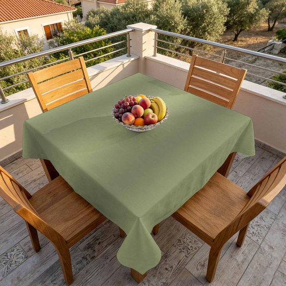 Farmhouse Dark Green Gradient Table Cloth 60x60in, Waterproof Square Tablecloth Wipeable Tablecloths Retro Nordic Style Table Covers for Dining Tables Party Indoor Outdoor