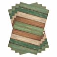 thumbnail image 1 of Farmhouse Dark Sage Green Brown Kitchen Towels Set of 4, Water Absorbent Dish Towel, Vintage Wooden Striped Decorative Hand Towels - Quick Drying Cloth for Cooking Baking, 18x28 Inch, 1 of 8