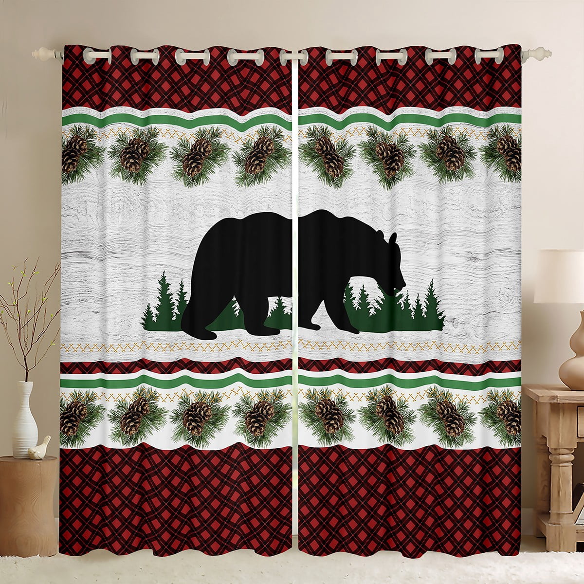 Prairie Bear Quilted Curtains GFTOQM2759 main image 1