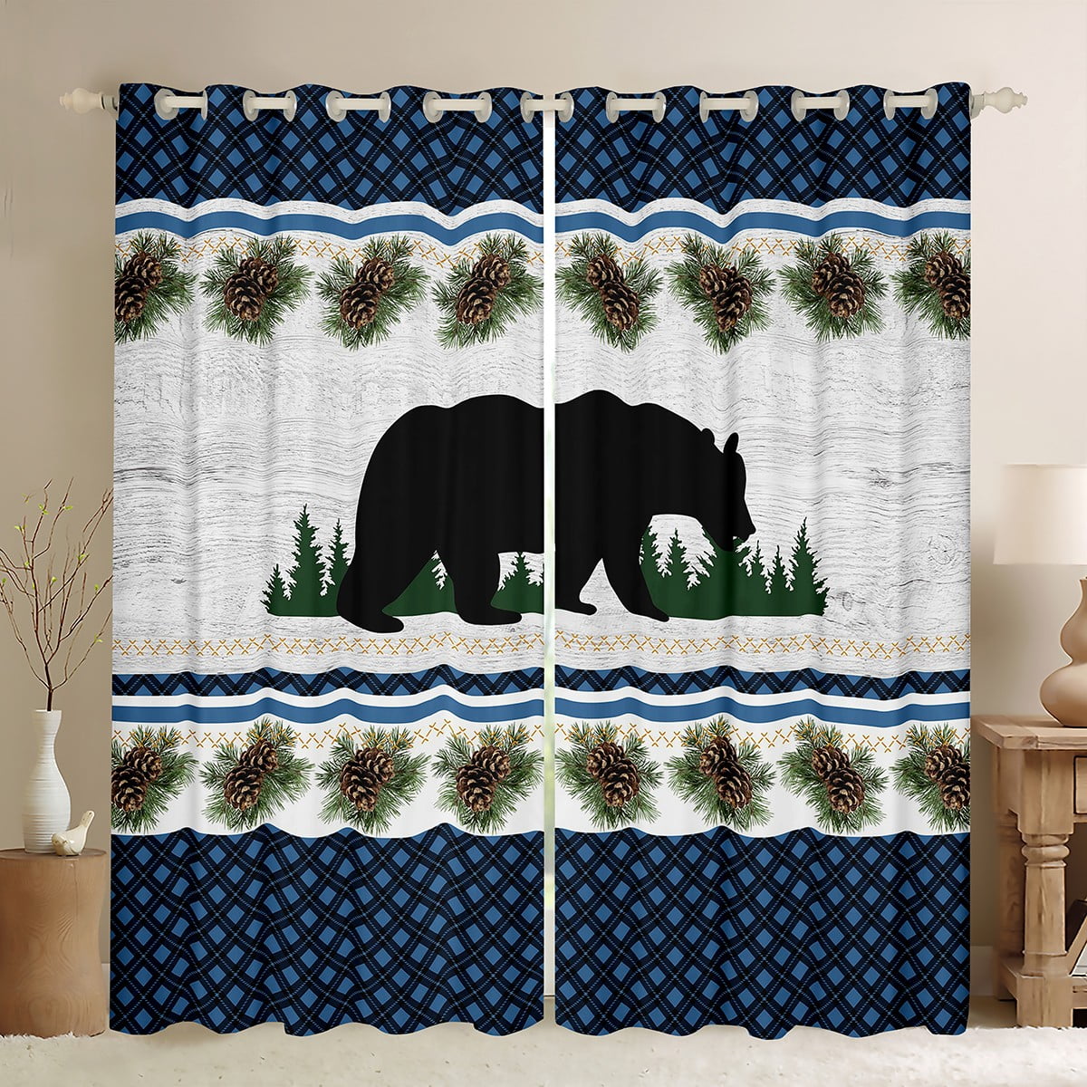 Summit Bear Peak Quilted Curtains NCU0HNH778