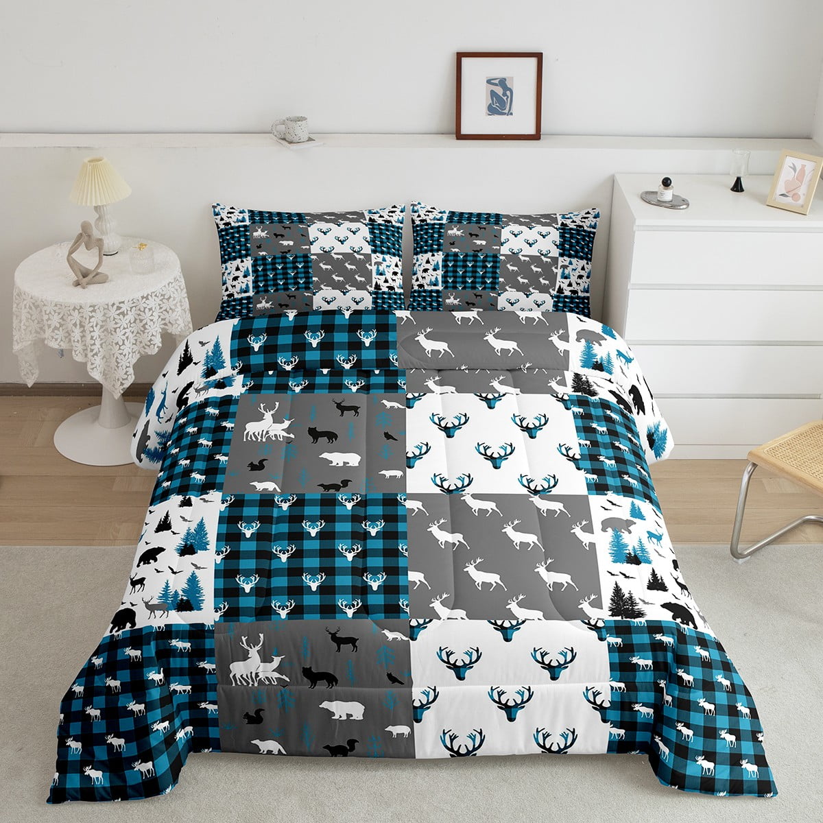 Feelyou Cabin Rustic Bear Bedding Set - Twin Size Kids Comforter, Wildlife Animal Microfiber Duvet Cover & Pillowcase 3 thumbnail image