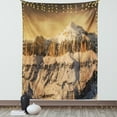 thumbnail image 1 of Farmhouse Decor Tapestry, Surreal Saturated Photo of Italian Twin Mountain Peaks with Silent Overcast Sky, Wall Hanging for Bedroom Living Room Dorm Decor, 40W X 60L Inches, Sepia, by Ambesonne, 1 of 5