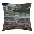 thumbnail image 1 of Farmhouse Decor Throw Pillow Cushion Cover, Cumulus Clouds on Grand Canyon Valley with Hazy Beams Idyllic Nature Image, Decorative Square Accent Pillow Case, 18 X 18 Inches, White Brown, by Ambesonne, 1 of 2