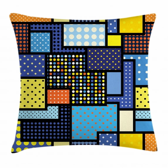 Farmhouse Decor Throw Pillow Cushion Cover, Oriental Moroccan Motifs in Ethnic Retro Colors Eastern Arabesque Boho Decor, Decorative Square Accent Pillow Case, 18 X 18 Inches, Multi, by Ambesonne
