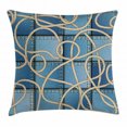 thumbnail image 1 of Farmhouse Decor Throw Pillow Cushion Cover, Various Patches of Denim in Sea with Sailor Knot Rope on Foreground Image Art, Decorative Square Accent Pillow Case, 24 X 24 Inches, Blue, by Ambesonne, 1 of 2