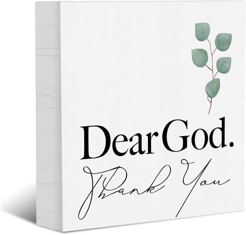 Farmhouse Decorative Signs Plaques Wooden Box Sign Desk Decor,Christian ...