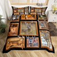 thumbnail image 1 of Farmhouse Deer Hunting Duvet Cover Buffalo Plaid Lodge Bear Moose Deer Bedding Set,Rustic Cabin Wildlife Bed Cover Brown Animal Country Bed Set Rustic Home Decor（No Comforter）, 1 of 5