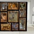 thumbnail image 1 of Farmhouse Deer Hunting Fabric Shower Curtain Buffalo Plaid Lodge Bear Moose Deer Shower Curtain,Rustic Cabin Wildlife Bathroom Shower Curtain Sets 72"Wx72"L, 1 of 6