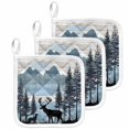 thumbnail image 1 of Farmhouse Deer Pot Holders for Kitchen Heatproof Potholder, 3 Pack Vintage Country Forest Mountain Wooden Hot Pads Multipurpose Oven Pads Cloth Potholders Trivet for Cooking Baking, 1 of 8