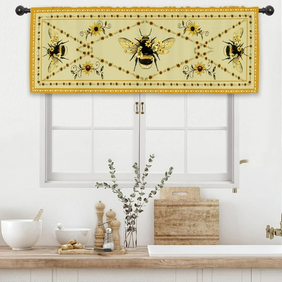 Farmhouse Deer Rustic Kitchen Curtains 27.5W x 39L Inch Cabin Lodge Country Forest Blue Wood Wooden Rod Pocket Short Small Window Treatment Drapes Decor 2 Panels