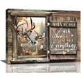 thumbnail image 1 of Farmhouse Deer Wall Art Rustic Wildlife Elk Wall Decor Country Deer Picture Canvas Prints Framed Modern Artwork For Home Living Room Bedroom Bathroom 16"x12", 1 of 6