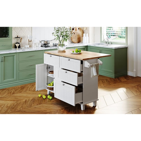 Farmhouse Design - Four Drawers and Cabinet - Kitchen Organization - Comfortable Seating Experience