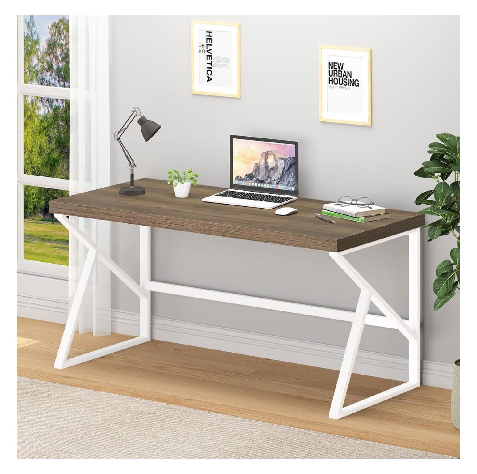 Farmhouse Desk, Modern Home Office Desk, Student Desk for Bedroom ...