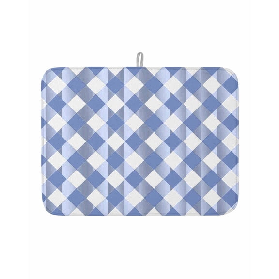 Farmhouse Diamond Plaid Dish Drying Mats for Kitchen Counter,Absorbent Microfiber Dish Drainer Rack Mat Buffalo Lattice Tartan Drying Pad for Sinks,Utensils,Countertops,18x24in