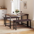 thumbnail image 1 of Farmhouse Dining 4 Kitchen Table Set with 2 Benches, 1 of 7