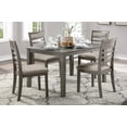 thumbnail image 1 of Farmhouse Dining Set 5pcs Table and 4 Upholstered Dining Chairs Set Gray Dinette Kitchen Wooden Furniture, 1 of 7