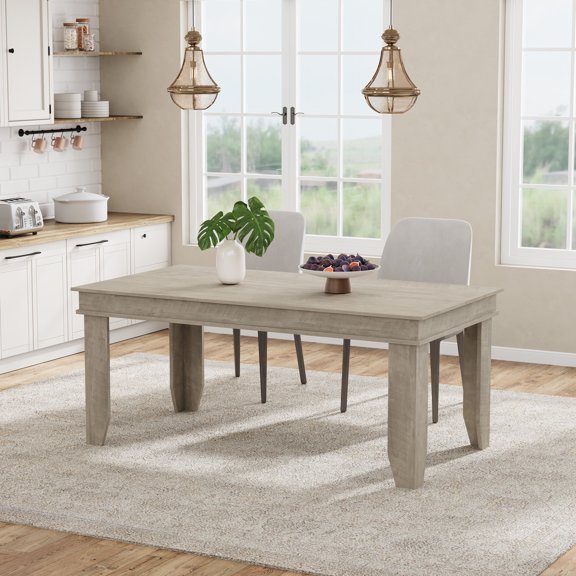 Farmhouse Dining Table for 6-8 – 71" Large Rectangular Wooden Kitchen Table – Waterproof & Mark Resistant MDF Frame – Stable V-Shape Legs – Easy Assembly – Color: 1600 Vintage Gray