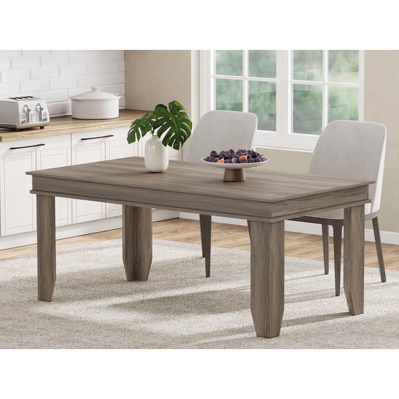 Farmhouse Dining Table for 4-6 People, Long Kitchen Table with Wooden Sturdy Frame,  Large Rectangular Dinner Table for Dining Room, Kitchen