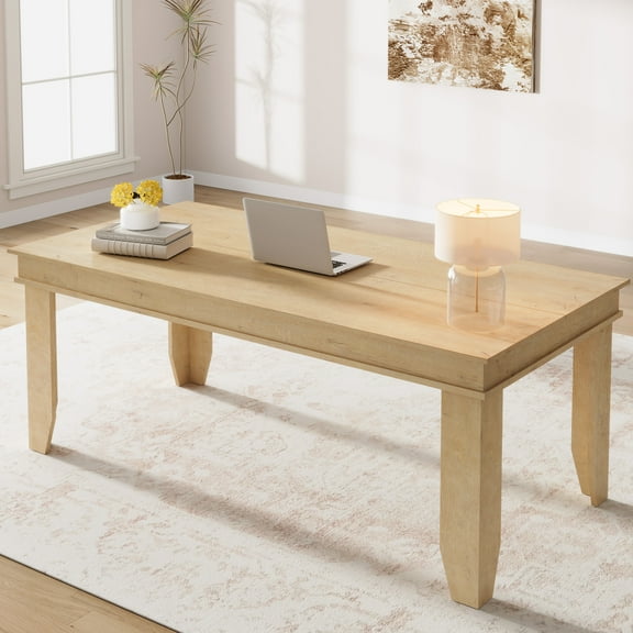 Farmhouse Dining Table for 6-8 People, Versatile Modern Wooden Dinner Table Kitchen Table for Dining Room Conference Room