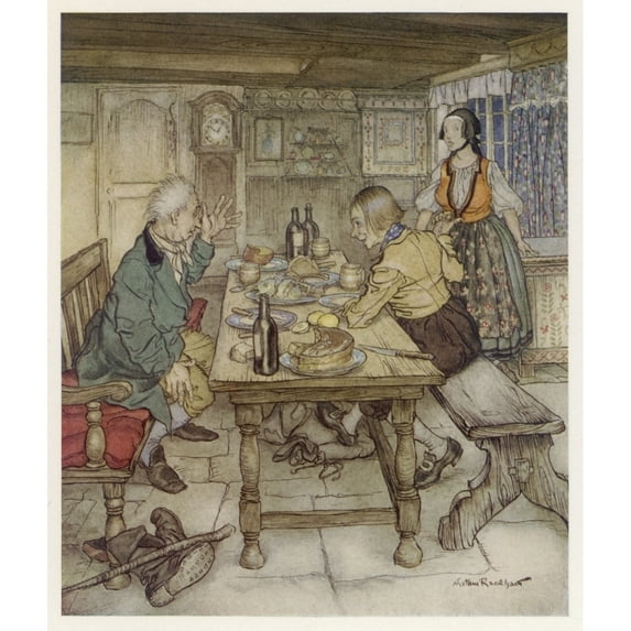 Farmhouse Dinner C19 Poster Print By Mary Evans Picture Libraryarthur Rackham (24 X 36)