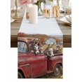 thumbnail image 1 of Farmhouse Donkey Barn Truck Table Runner-36 Inch Long Pastoral Flower Straw Table Runners Linen Burlap Tablerunner for Kitchen Dining Room Holiday Party, 1 of 9