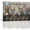 thumbnail image 1 of Farmhouse Donkey Sunflower Wall Art Country Donkey Farmhouse Pictures Rustic Donkey Decor Canvas Painting Modern Decorations Framed Artwork for Bathroom Living Room Kitchen Bedroom 16"x12", 1 of 6