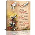 thumbnail image 1 of Farmhouse Dragonfly Wall Art Christian Religious Wall Decor Rustic Country Dragonfly Canvas Print Pictures Vintage Framed Artwork for Living Room Bedroom Kitchen 12"x16", 1 of 6