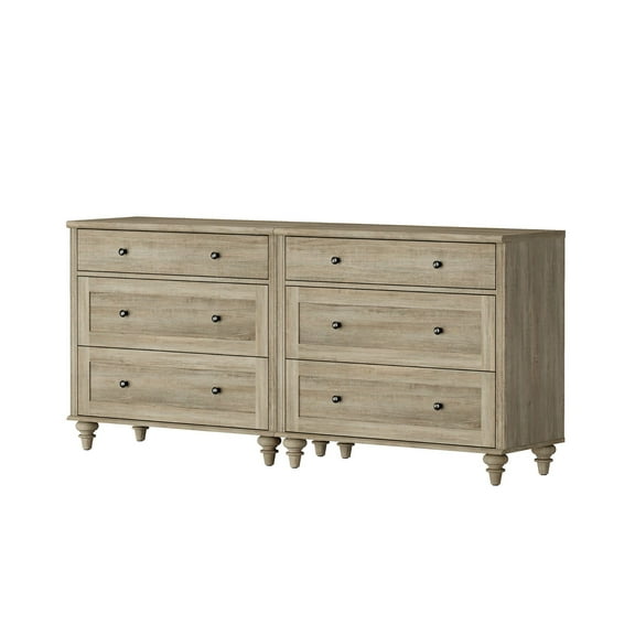 Farmhouse Dresser for Bedroom with 3 Drawers, Kids Dressers with Wood Closet Storage Organizer, Small Dressers for Hallway, Living Room, Beige