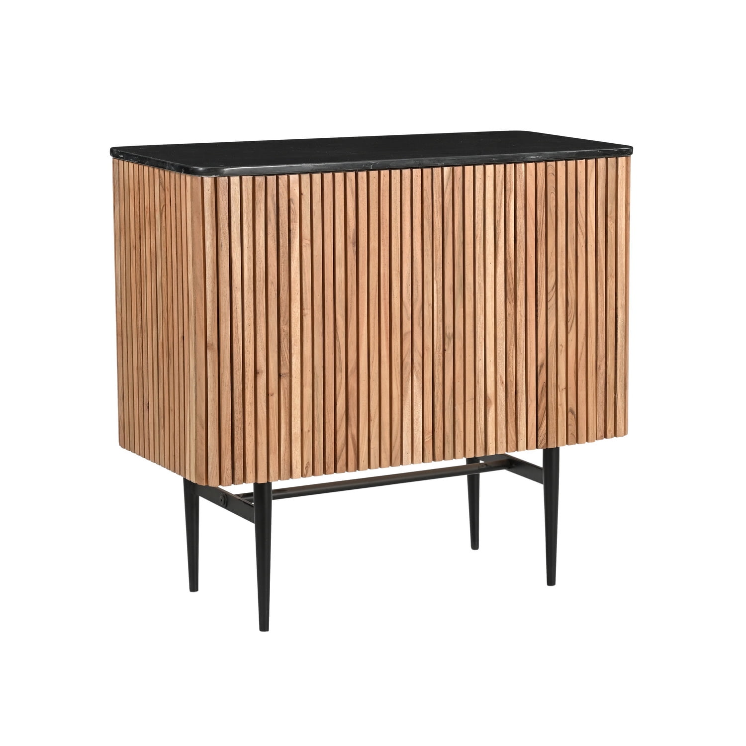 Farmhouse Easton Wood and Black Two Door Cabinet