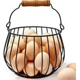 thumbnail image 1 of Farmhouse Egg Basket for Gathering Fresh Eggs - 24 Egg Capacity Wire Basket with Wood Handle, Chicken Coop to Kitchen Counter Organizer for Potatoes, Onions & More, 1 of 2