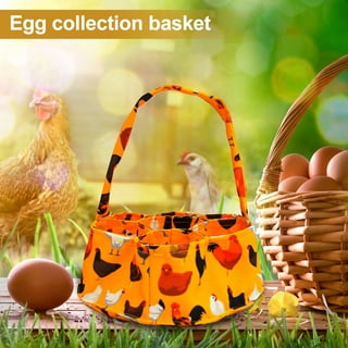 Eggs Collecting Basket Eggs Gathering Basket with 7 Pouches Farmhouse Egg Holder, Size: 23x21x4CM