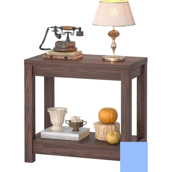 Farmhouse End Table, Narrow Side Table, Slim End Table with Storage Shelf, Small Console Table for Small Spaces, Rustic Nightstand Sofa Table for Living Room, Bedroom, 24"