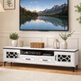 thumbnail image 1 of Farmhouse Entertainment Center with 2 Drawers& 2 Doors, TV Stand for TVs up to 80 Inch for Living Room,White, 1 of 8