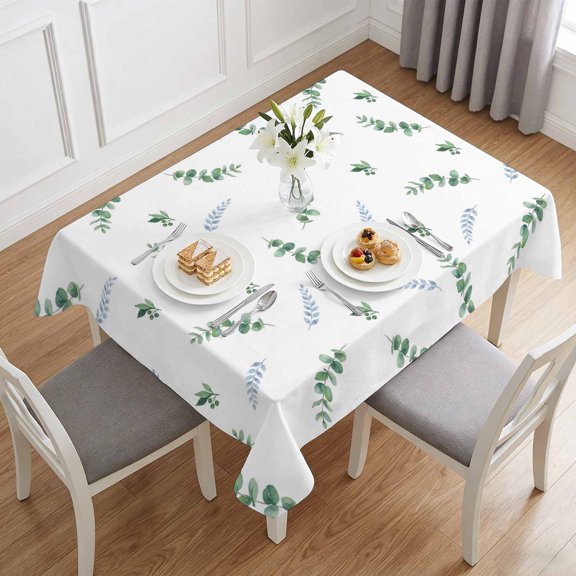Farmhouse Eucalyptus Leaves Table Cloth 60x84in, Waterproof Rectangle Tablecloth Wipeable Tablecloths Summer Leaves Plant Table Covers for Dining Tables Party Indoor Outdoor