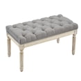 thumbnail image 1 of Farmhouse Fabric Entryway Bench, Light Gray, 1 of 7