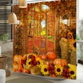 thumbnail image 1 of Farmhouse Fall Shower Curtain Havest Pumpkins Fabric Bath Curtains Autumn Sunflower Bathroom Decor with Hooks 60Wx72L Inch, 1 of 6