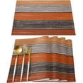thumbnail image 1 of Farmhouse Fall Thanksgiving Placemats Set of 4, Retro Rustic Barn Wood Texture Polyester Stain Resistant Table Mats Washable Placemat Decoration For Kitchen Dining Table Ombre Burnt Orange Gray, 1 of 1