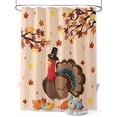 thumbnail image 1 of Farmhouse Fall Thanksgiving Turkey Shower Curtain, Orange Pumpkins Maple Leaf Bathroom Decor Curtains Set with Hooks, Waterproof Fabric Home Accessories， 72 X 78 Inch Long, 1 of 6