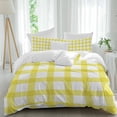 thumbnail image 1 of Farmhouse Farm Duvet Cover Set Full Size Minimalism Yellow Buffalo Check Plaid Holiday Theme Soft Lightweight Comforter Covers 4 Piece Bedding Set with 1 Duvet Cover 1 Bed Sheet & 2 Pillow Shams, 1 of 8