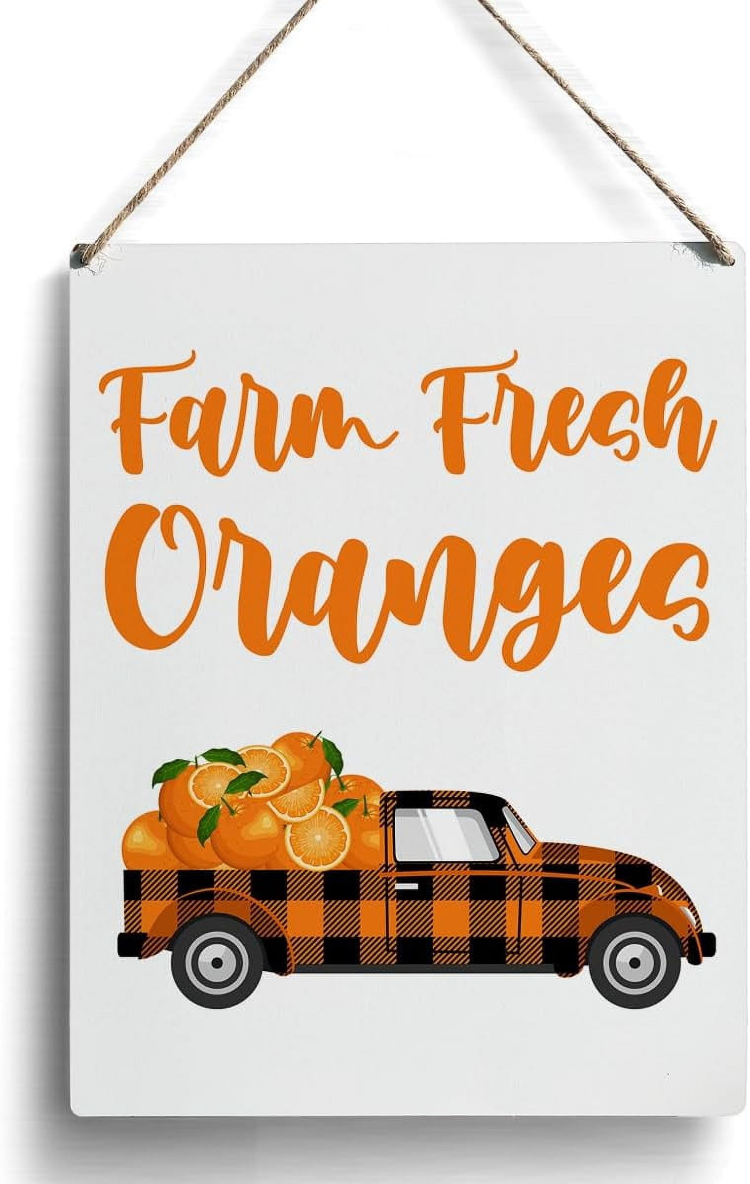 Farmhouse Farm Fresh Oranges Wooden Sign Artwork, Oranges Truck Wood ...