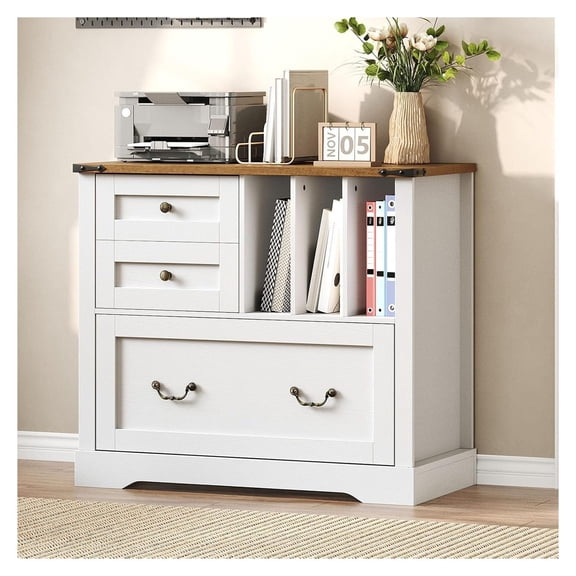 Farmhouse File Cabinet for Home Office with 3 Drawers